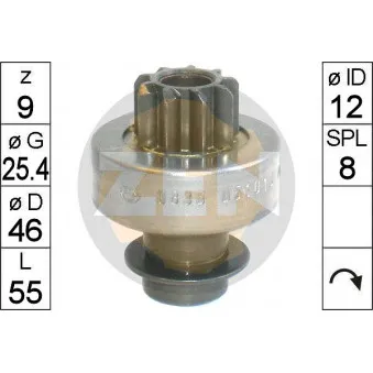 ERA ZN0836 - Embrayage à roue libre, démarreur