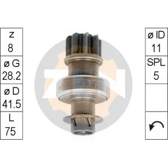 ERA ZN0951 - Embrayage à roue libre, démarreur