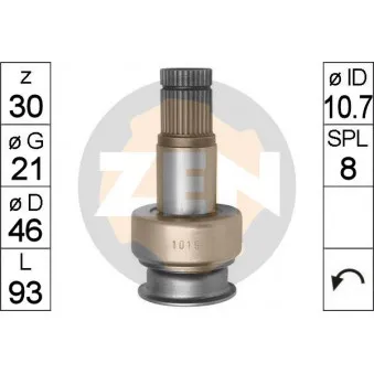 ERA ZN1019 - Embrayage à roue libre, démarreur