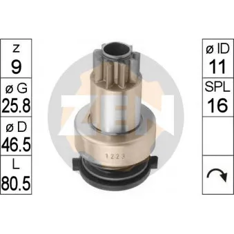 ERA ZN1223 - Embrayage à roue libre, démarreur