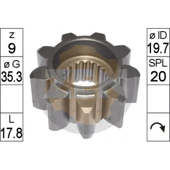 ERA ZN12658 - Pignon, démarreur