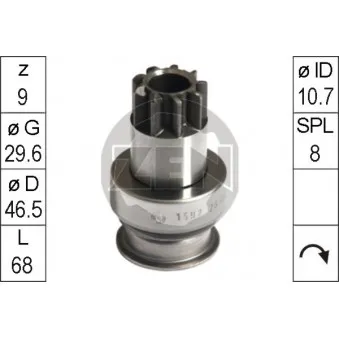 ERA ZN1592 - Embrayage à roue libre, démarreur
