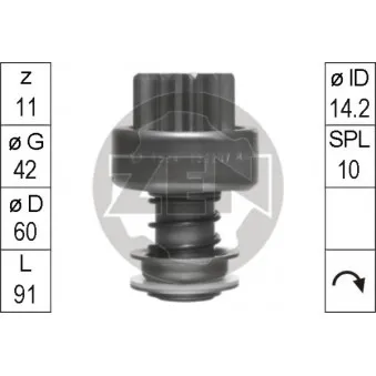 ERA ZN1594 - Embrayage à roue libre, démarreur