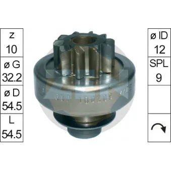 Embrayage à roue libre, démarreur ERA [ZN1607]