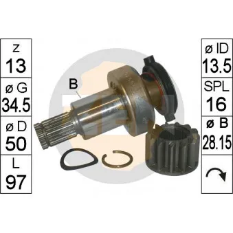 ERA ZN1826 - Embrayage à roue libre, démarreur