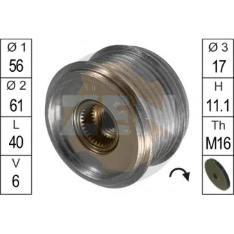 Poulie roue libre, alternateur ERA ZN5448