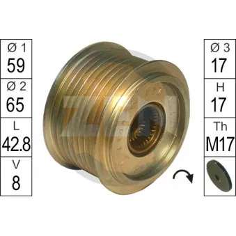 Poulie roue libre, alternateur ERA ZN5527