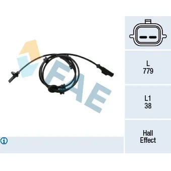 Capteur, vitesse de roue FAE OEM 8200735314