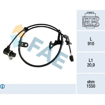 Capteur, vitesse de roue FAE OEM 895420D010