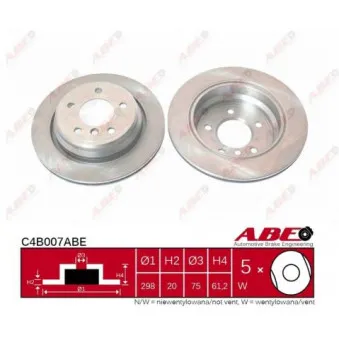 ABE C4B007ABE - Jeu de 2 disques de frein arrière