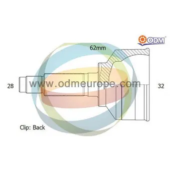 Embout de cardan avant (kit de réparation) ODM-MULTIPARTS 12-050435