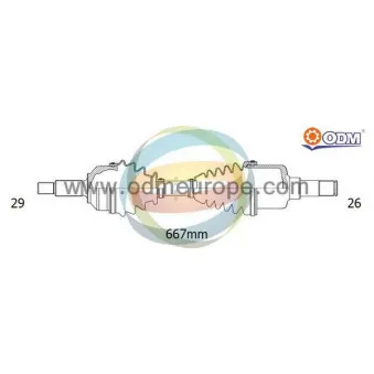 Arbre de transmission ODM-MULTIPARTS 18-061870