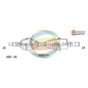 Arbre de transmission ODM-MULTIPARTS OEM 4342048091