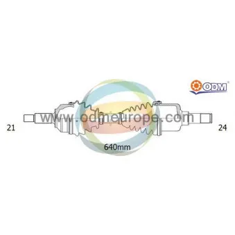Arbre de transmission ODM-MULTIPARTS 18-161770 pour CITROEN C3 1.6 HDi 90 - 90cv