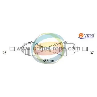 Arbre de transmission ODM-MULTIPARTS 18-161790 pour CITROEN C4 2.0 HDI 150 - 150cv
