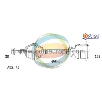 Arbre de transmission ODM-MULTIPARTS OEM 8E0407272BA