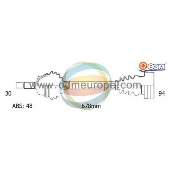 Arbre de transmission ODM-MULTIPARTS OEM 33207524042