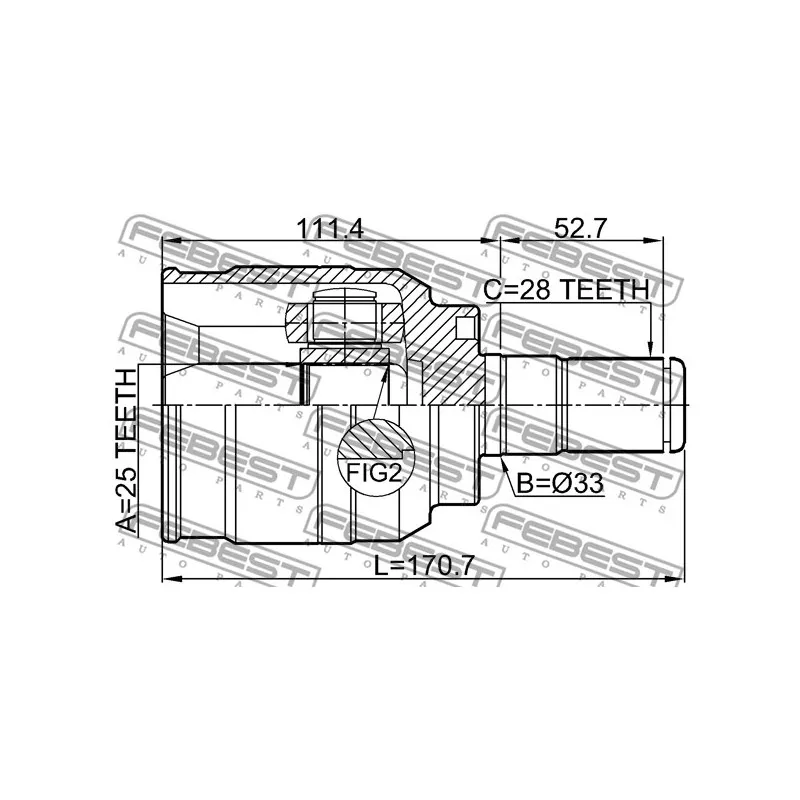 Embout de cardan avant (kit de réparation) FEBEST 1211-IX35AT - Visuel 2