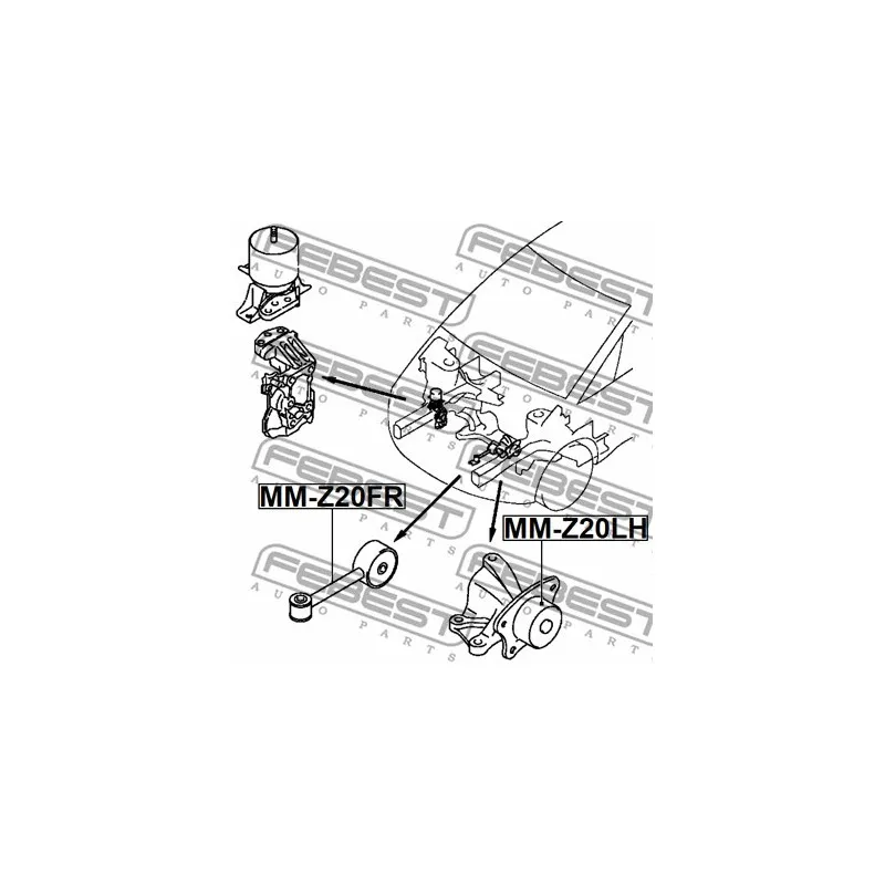 Support moteur FEBEST MM-Z20FR - Visuel 1