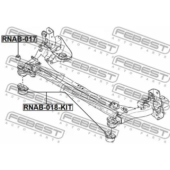 Suspension, corps de l'essieu arrière droit FEBEST [RNAB-017]