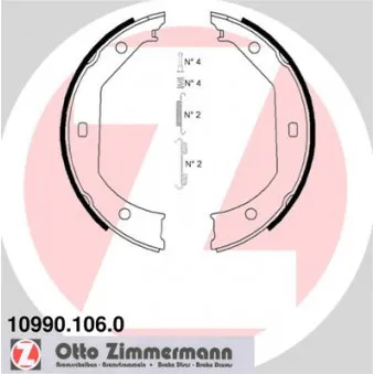 ZIMMERMANN 10990.106.0 - Jeu de mâchoires de frein, frein de stationnement