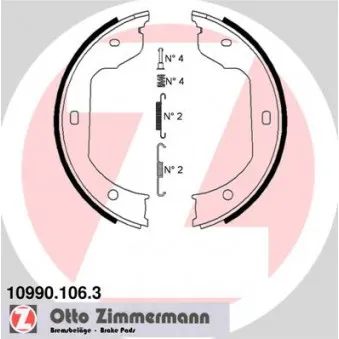 ZIMMERMANN 10990.106.3 - Jeu de mâchoires de frein, frein de stationnement