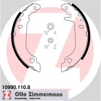 ZIMMERMANN 10990.110.8 - Jeu de mâchoires de frein