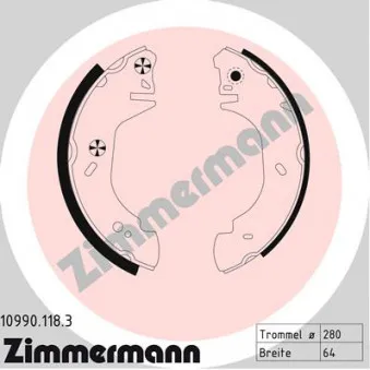 Jeu de mâchoires de frein ZIMMERMANN OEM 7125123