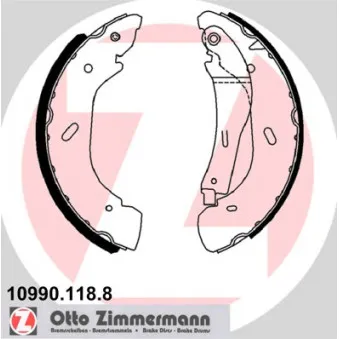 Jeu de mâchoires de frein ZIMMERMANN OEM YC152200AC