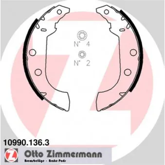 ZIMMERMANN 10990.136.3 - Jeu de mâchoires de frein