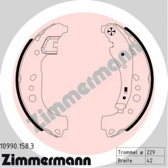 Jeu de mâchoires de frein ZIMMERMANN OEM 4534230011