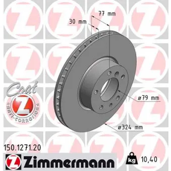 Jeu de 2 disques de frein avant ZIMMERMANN 150.1271.20