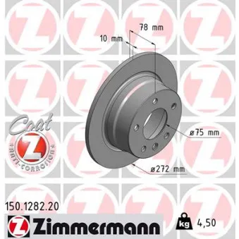 Jeu de 2 disques de frein arrière ZIMMERMANN OEM 51293