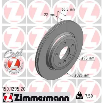 Jeu de 2 disques de frein arrière ZIMMERMANN OEM 23552