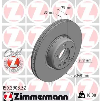 ZIMMERMANN 150.2903.32 - Jeu de 2 disques de frein avant