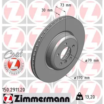 ZIMMERMANN 150.2911.20 - Jeu de 2 disques de frein avant