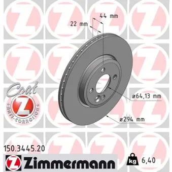 Jeu de 2 disques de frein avant ZIMMERMANN OEM BDA2530.20