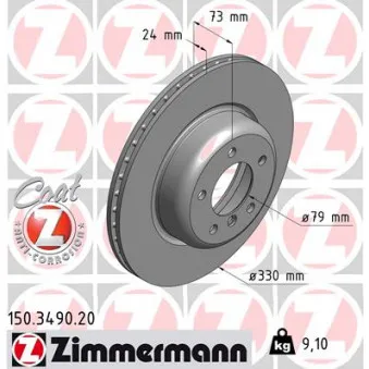 Jeu de 2 disques de frein avant ZIMMERMANN OEM 24.0124-0242.2