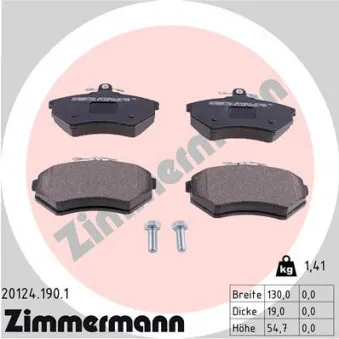 Jeu de 4 plaquettes de frein avant ZIMMERMANN OEM 701698151C