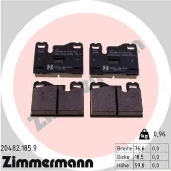 Jeu de 4 plaquettes de frein avant ZIMMERMANN OEM 477698151B