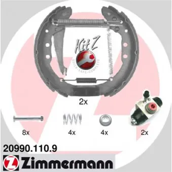 Kit de freins arrière (prémontés) ZIMMERMANN 20990.110.9