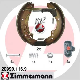Kit de freins arrière (prémontés) ZIMMERMANN 20990.116.9
