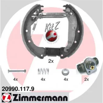 ZIMMERMANN 20990.117.9 - Kit de freins arrière (prémontés)