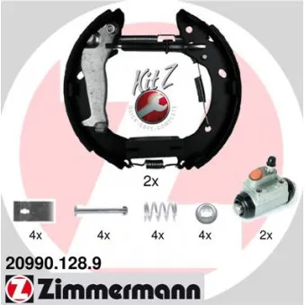 ZIMMERMANN 20990.128.8 - Kit de freins arrière (prémontés)