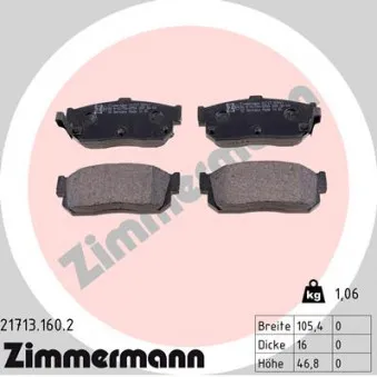 Jeu de 4 plaquettes de frein arrière ZIMMERMANN OEM 4406054C91