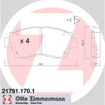 Jeu de 4 plaquettes de frein avant ZIMMERMANN OEM 0449133041