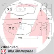 ZIMMERMANN 21866.195.1 - Jeu de 4 plaquettes de frein avant