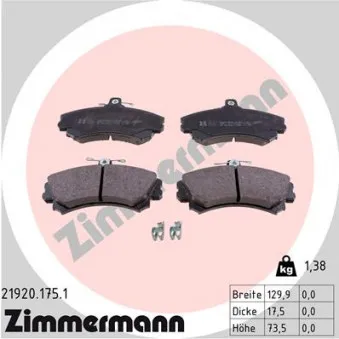 Jeu de 4 plaquettes de frein avant ZIMMERMANN OEM 4544201920
