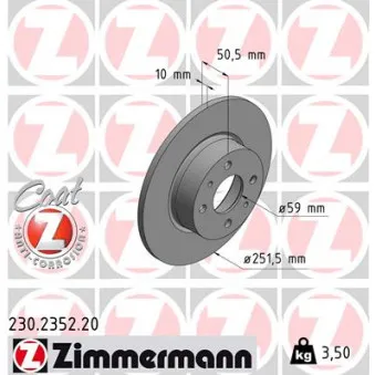 Jeu de 2 disques de frein arrière ZIMMERMANN 230.2352.20