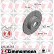 ZIMMERMANN 230.2352.52 - Jeu de 2 disques de frein arrière